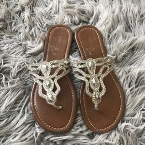 Cute platinum sandals